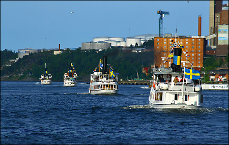 Storskär, Norrskär, Mariefred och Västan på väg mot Vaxholm.