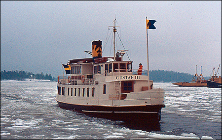 Gustaf III i Vaxholm i trafik fr Waxholmsbolaget 1978-03-24